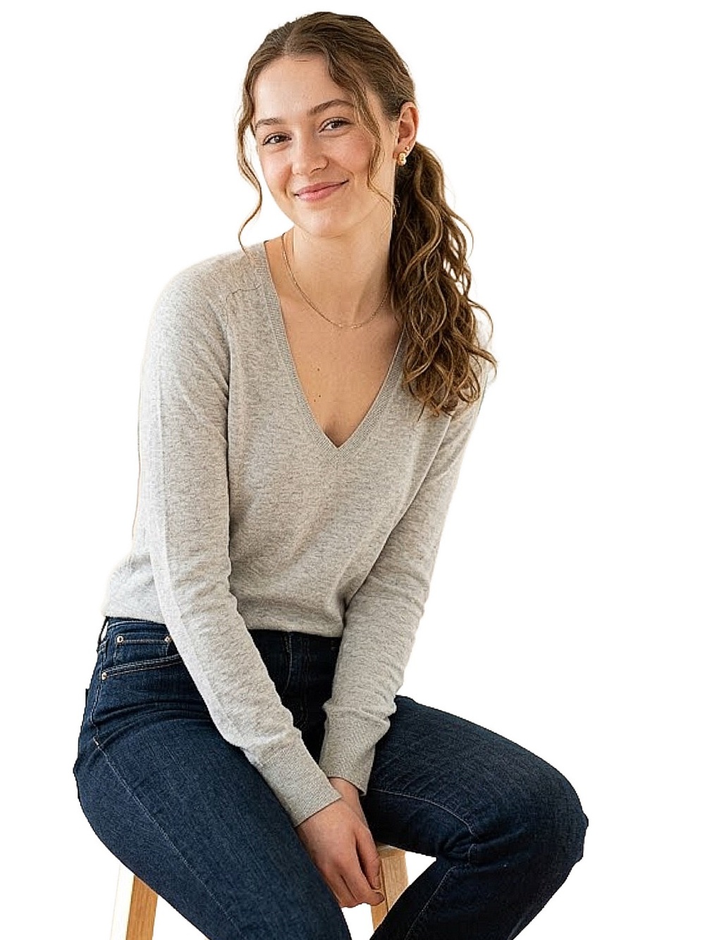 J. Crew Gray V Neck Sweater